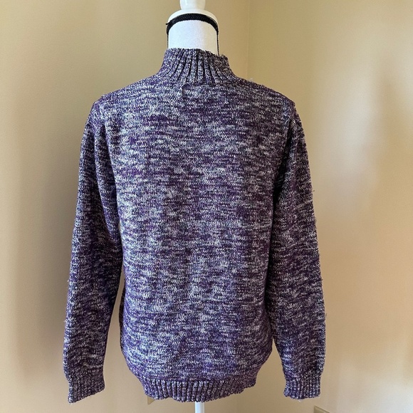 **CROFT & BARROW* Purple Heather Long Sleeve Quarter-Zip Sweater Size Medium - Picture 5 of 7